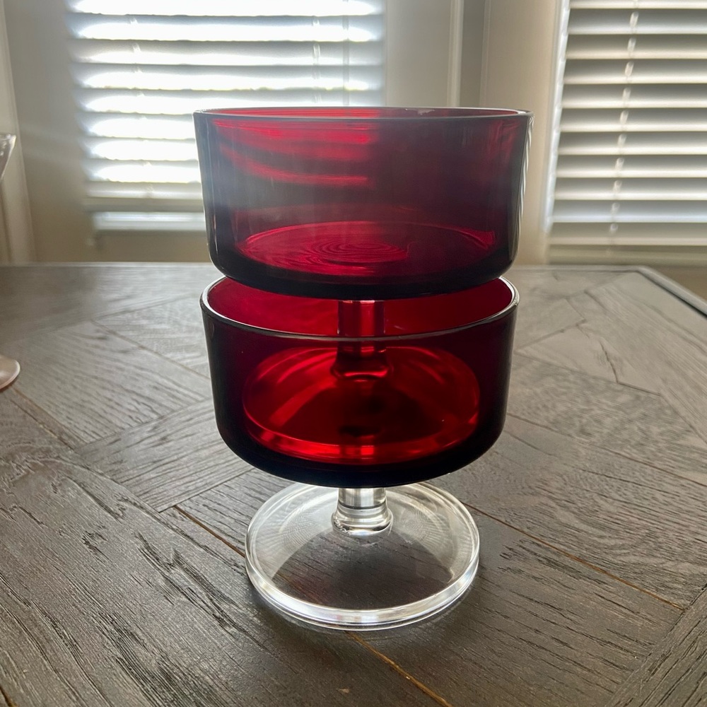 Vintage Luminarc Cavalier Ruby Red Red Sherbet Glasses